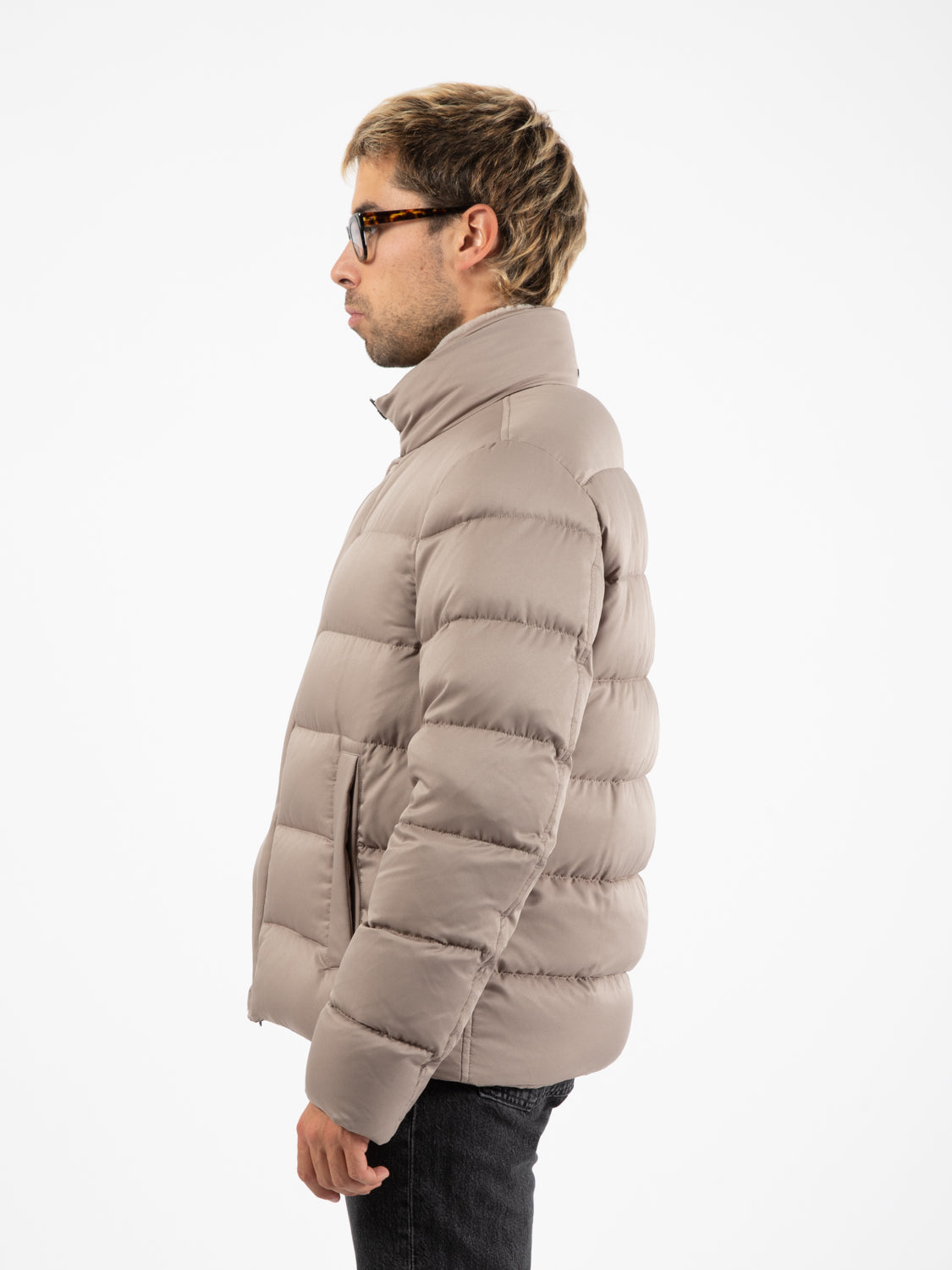 Dove grey norfolk wool bomber