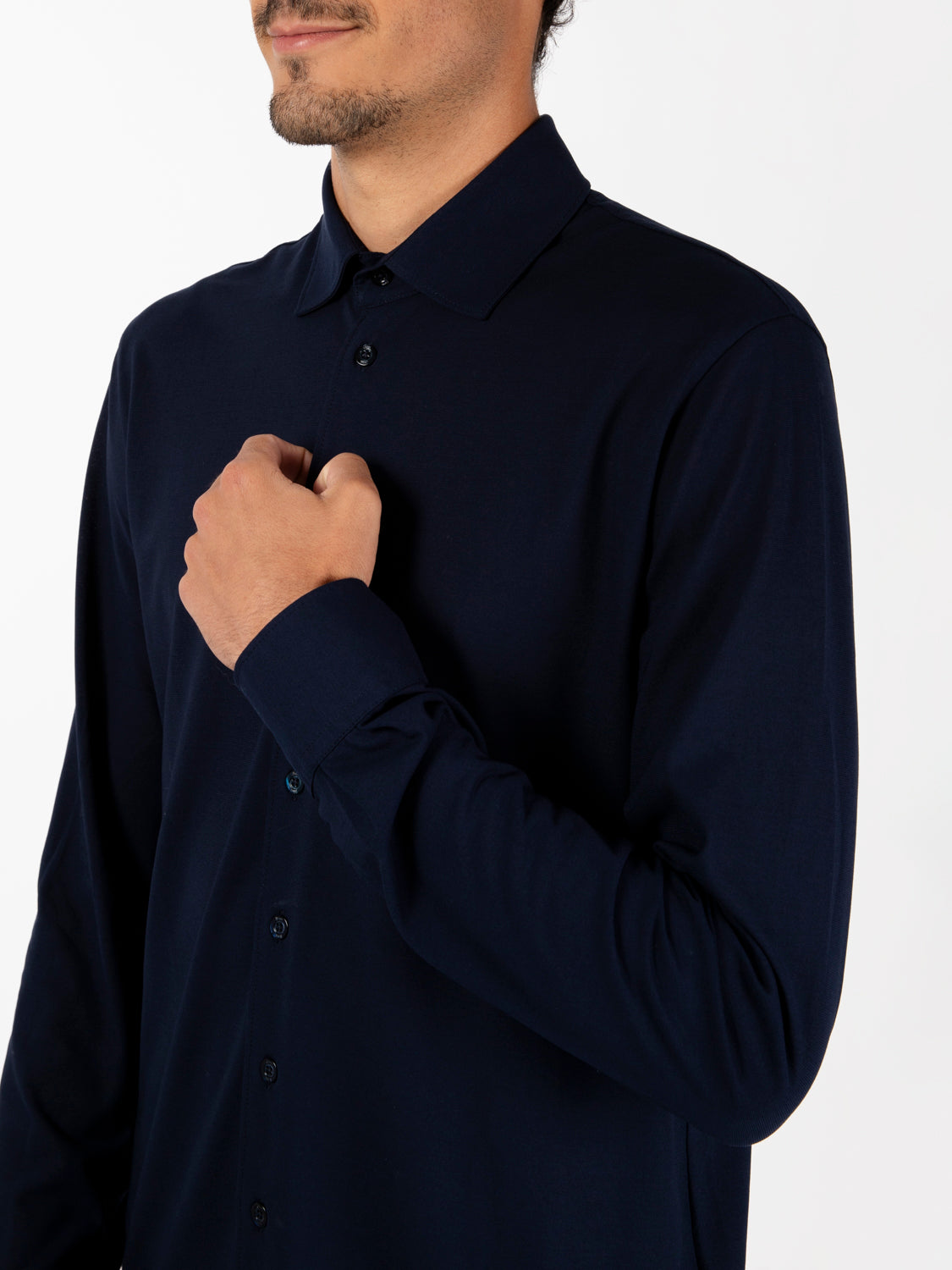 Camicia in jersey light blu