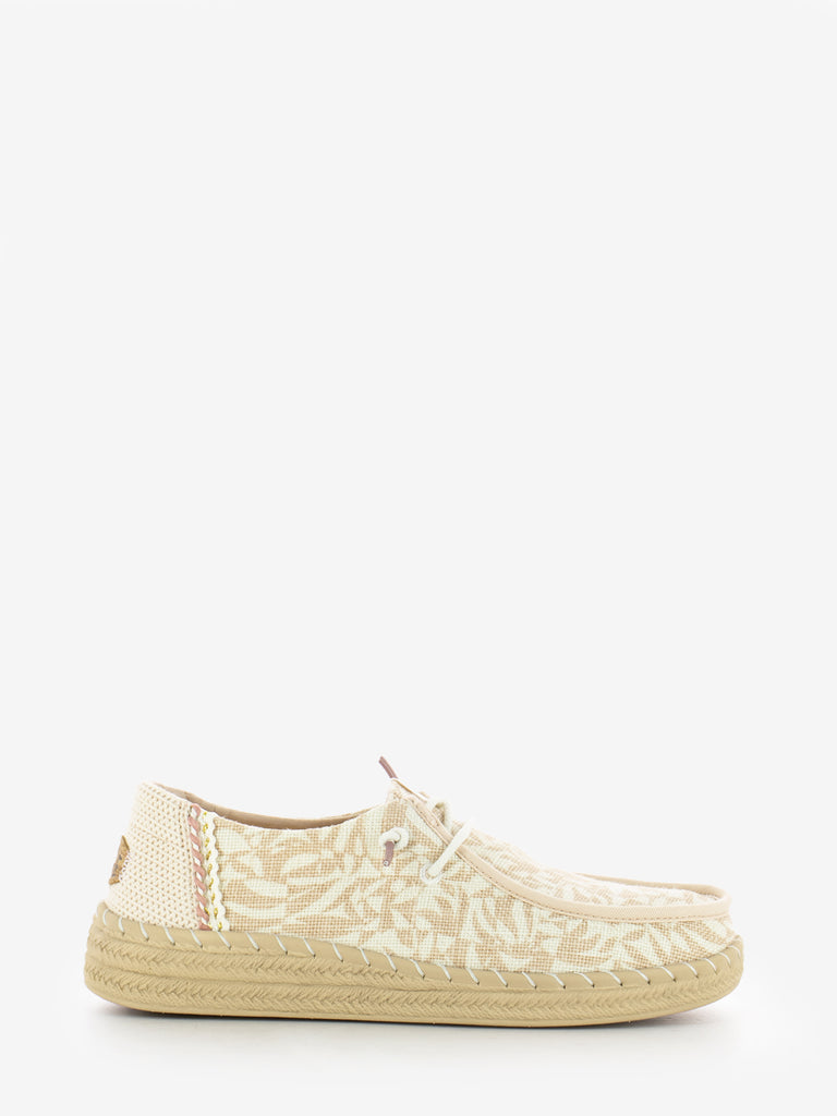 HEY DUDE - Wendy espadrille retro palm pale pink / white