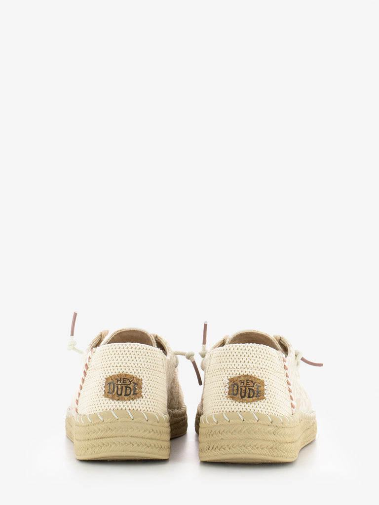 HEY DUDE - Wendy espadrille retro palm pale pink / white