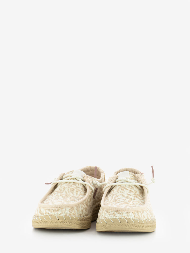HEY DUDE - Wendy espadrille retro palm pale pink / white