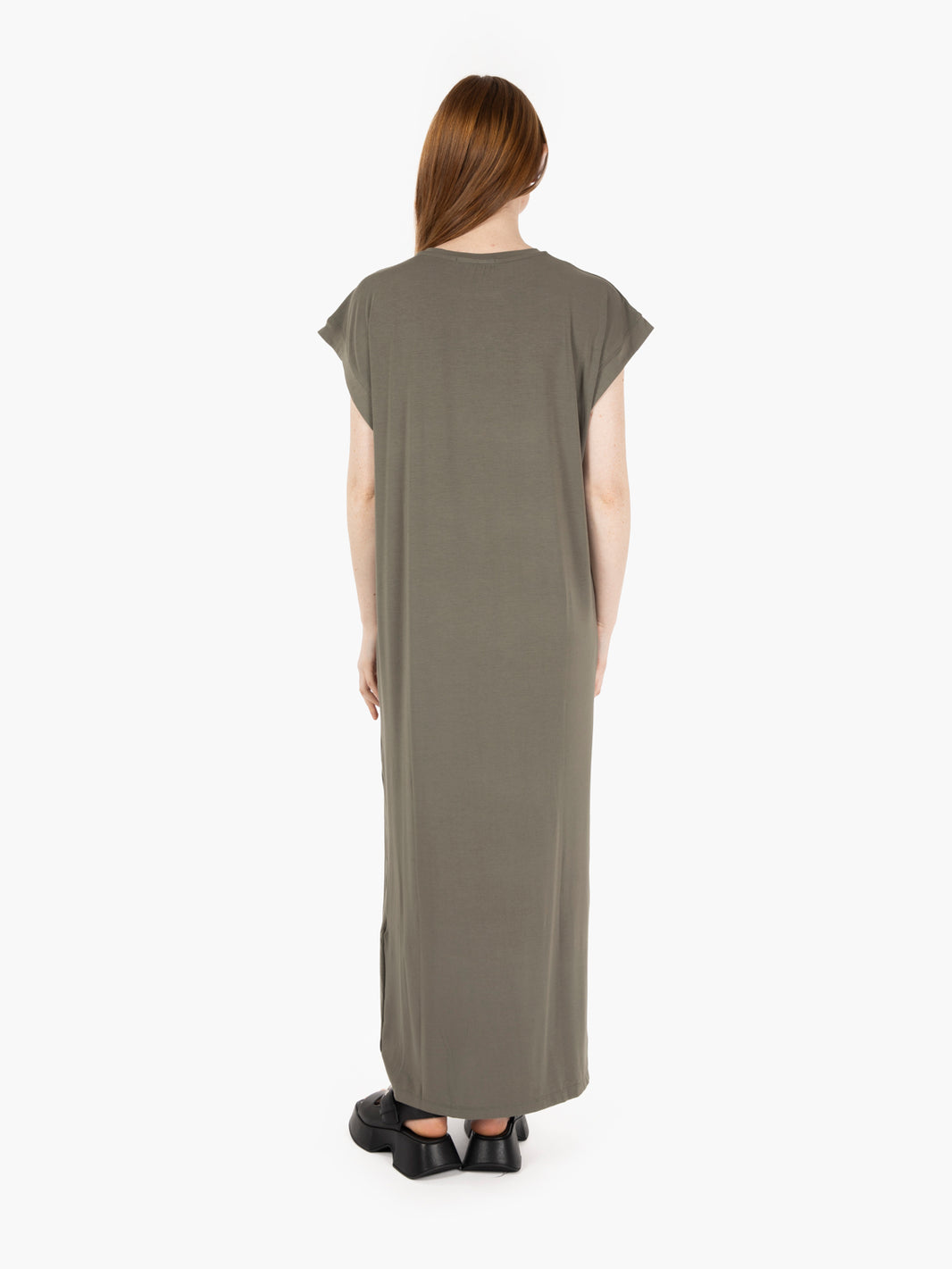 Long dress half sleeve moss