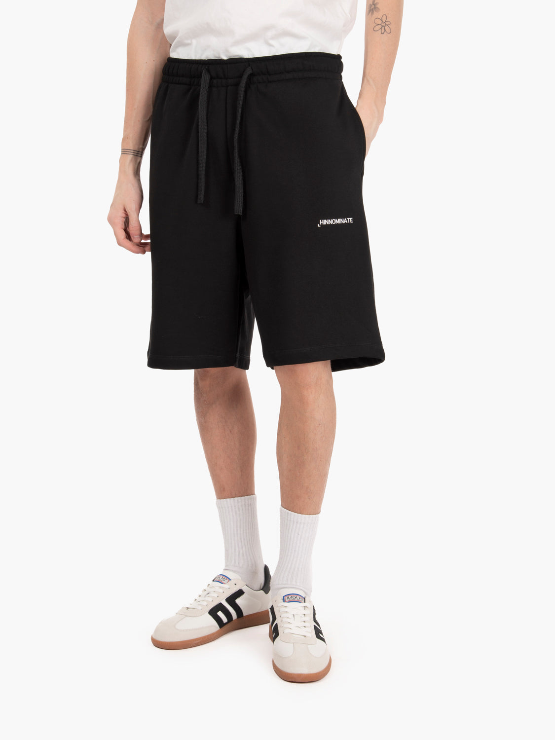 Black fleece Bermuda shorts