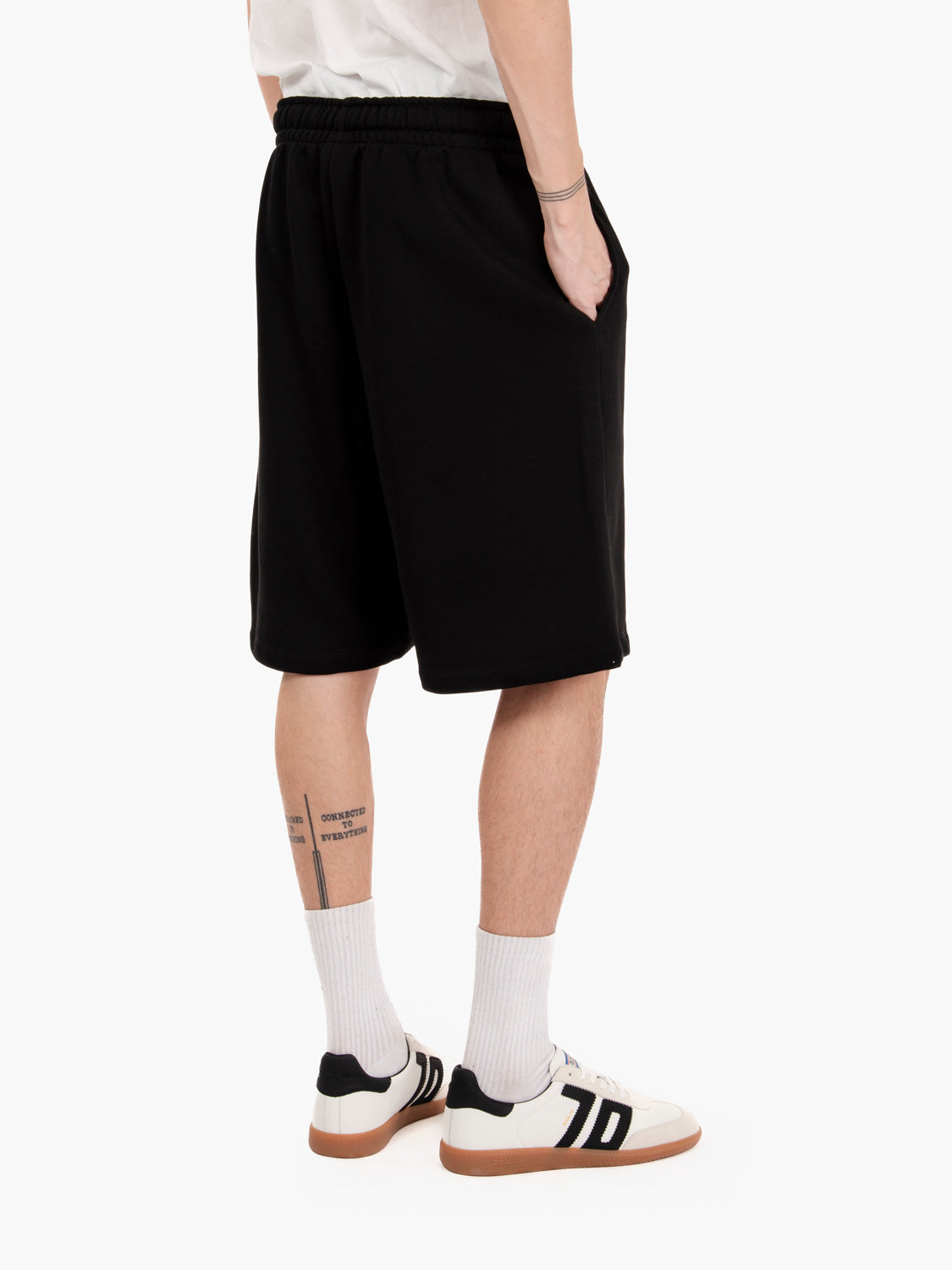 Black fleece Bermuda shorts
