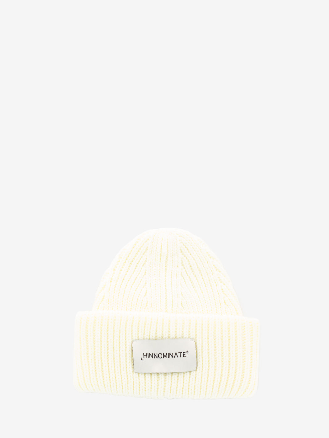 Knitted hat with white label
