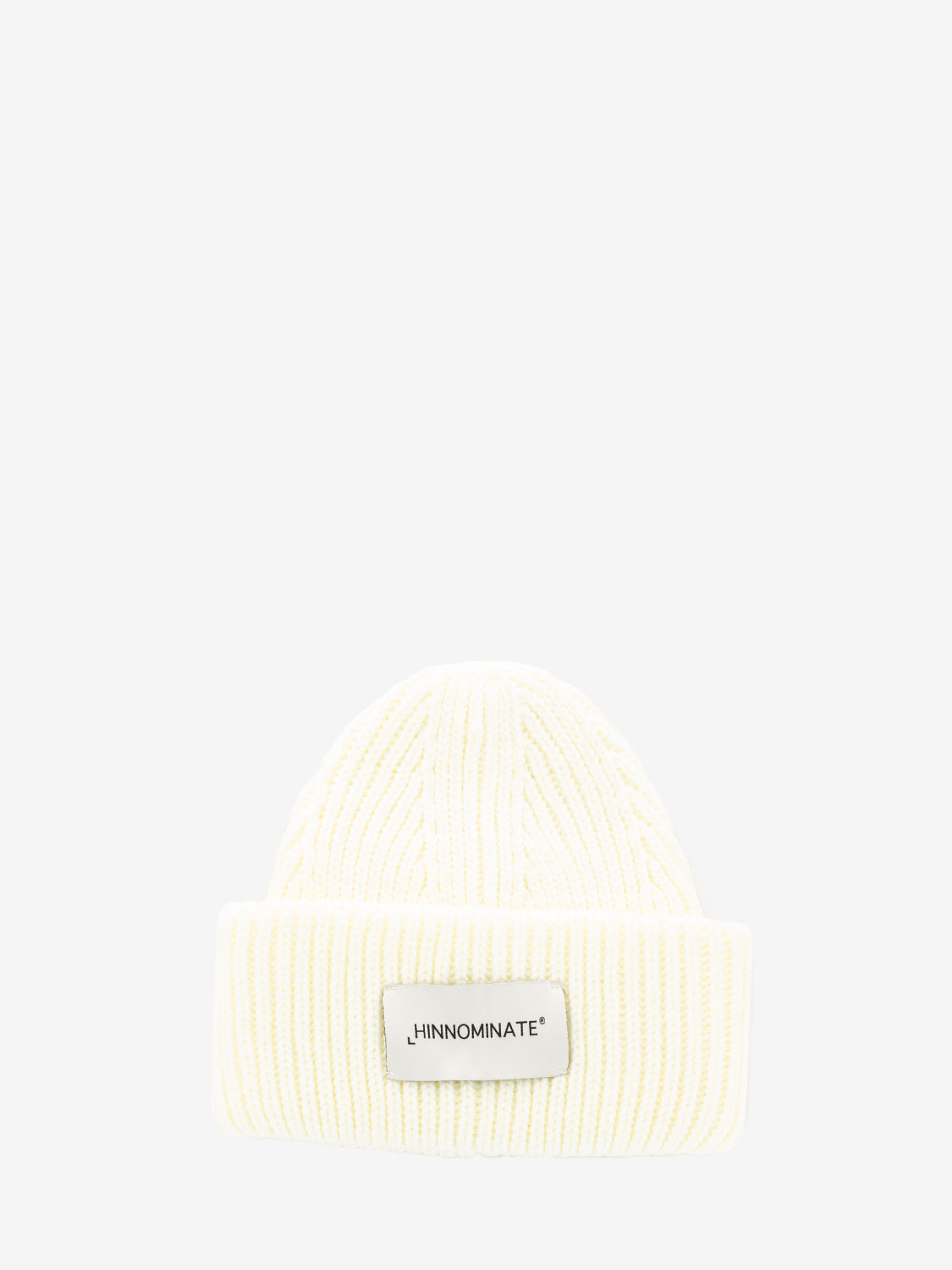 Knitted hat with white label