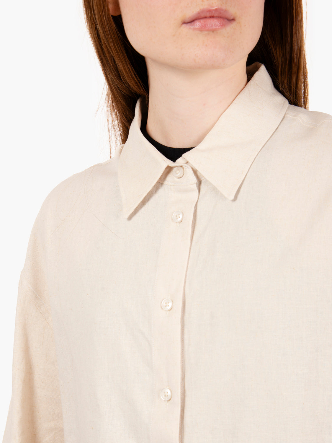 Camicia a maniche corte ecrù