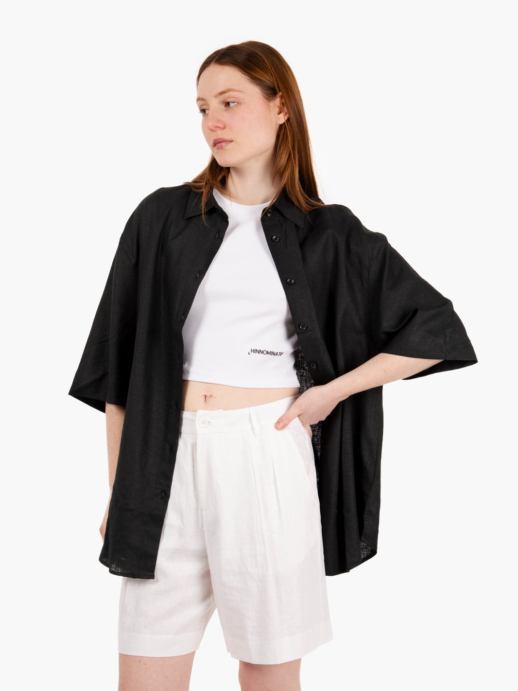 Camicia a maniche corte nero