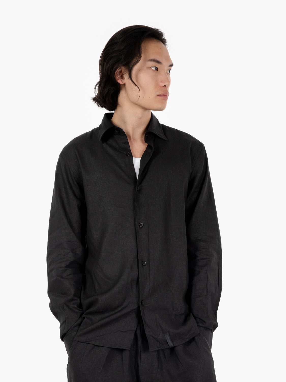 Soft black linen shirt