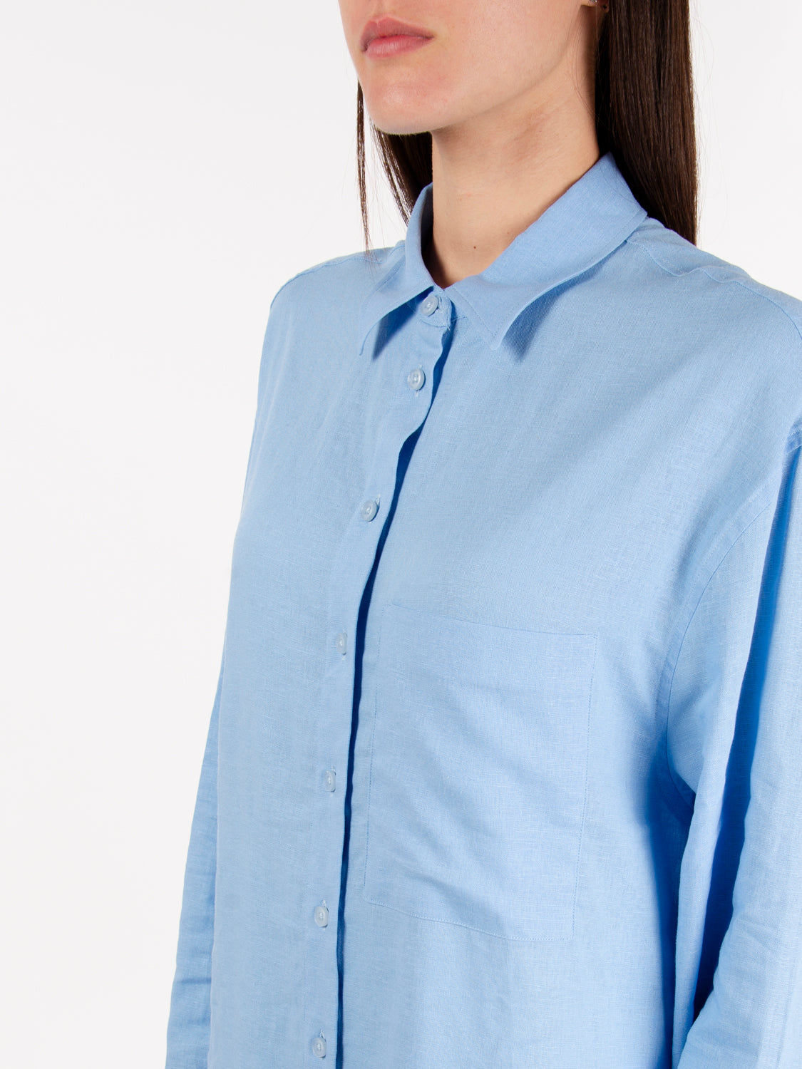 Camicia tasca mappamondo azzurro