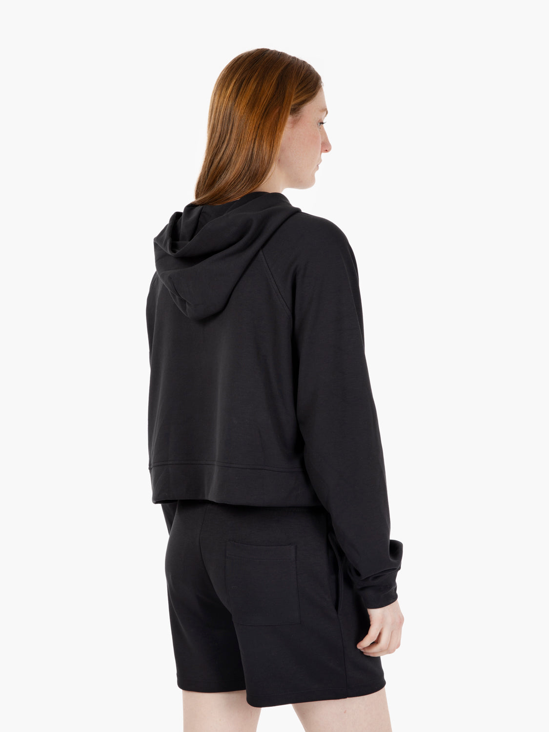 Felpa a scatola con cappuccio nero
