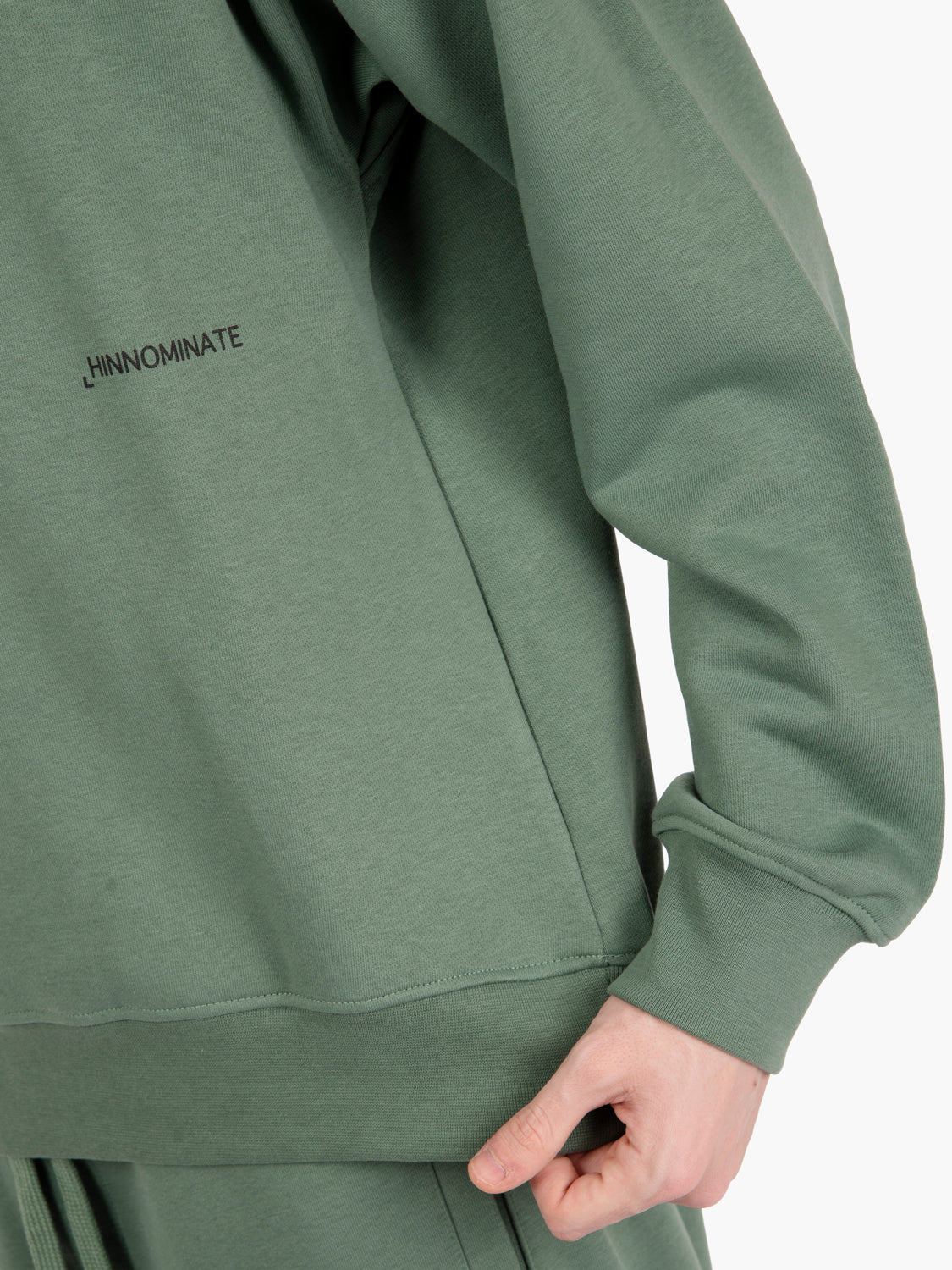 Felpa basic girocollo verde muschio