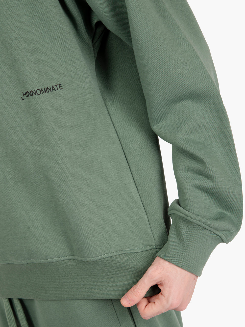 Felpa basic girocollo verde muschio