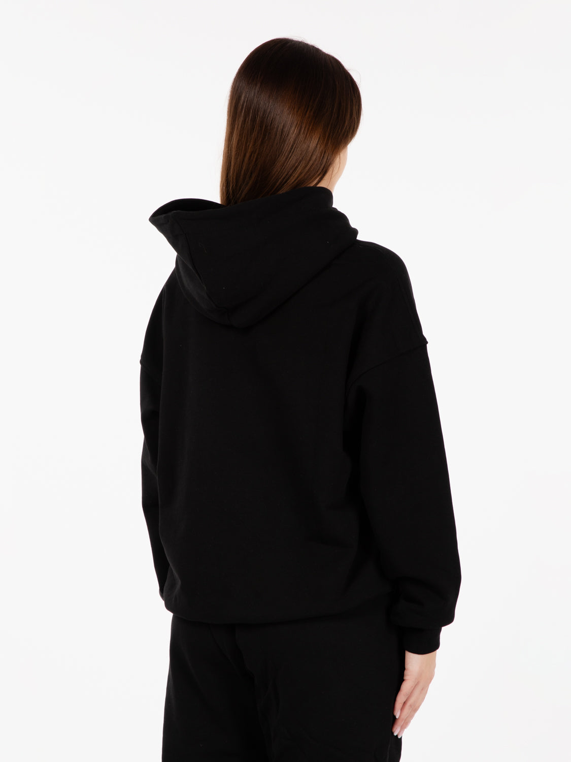 Black lettering logo hoodie