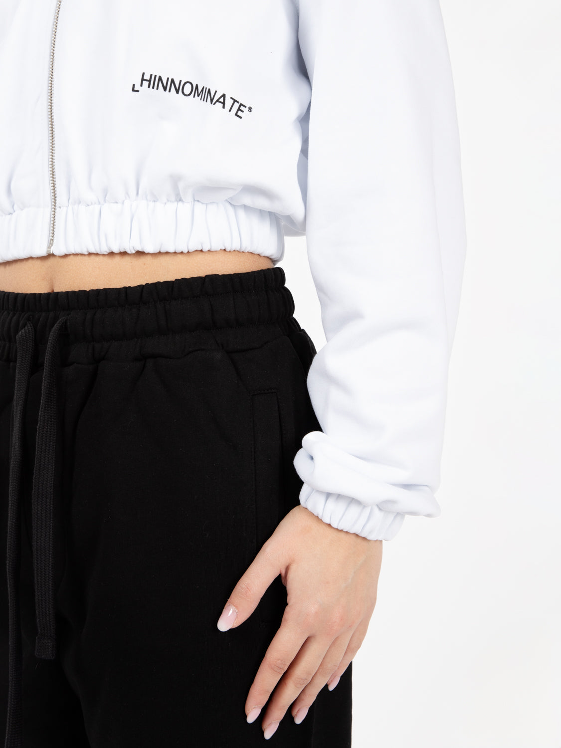 White Zip Up Short Hoodie