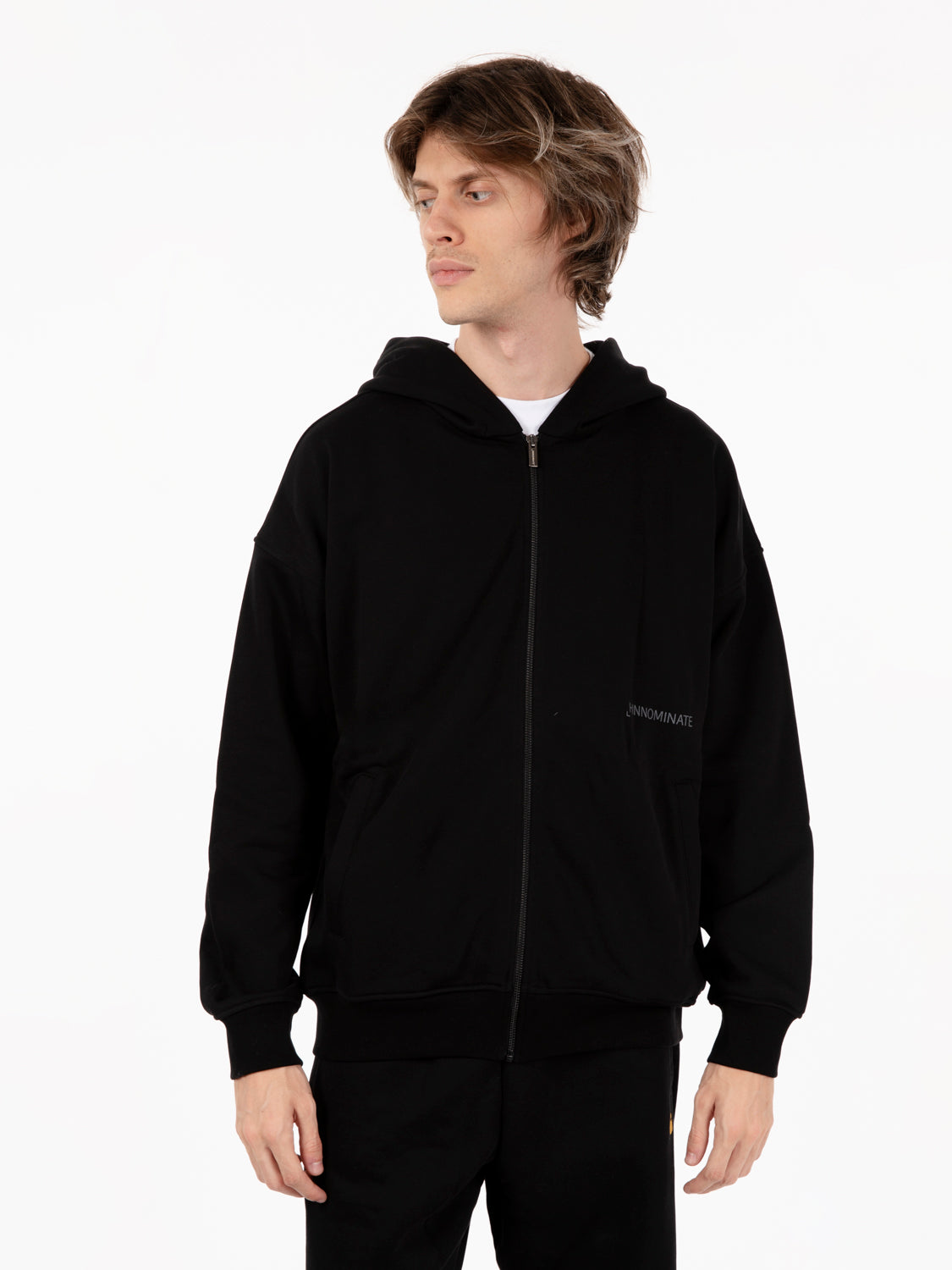 Black zip-up hoodie