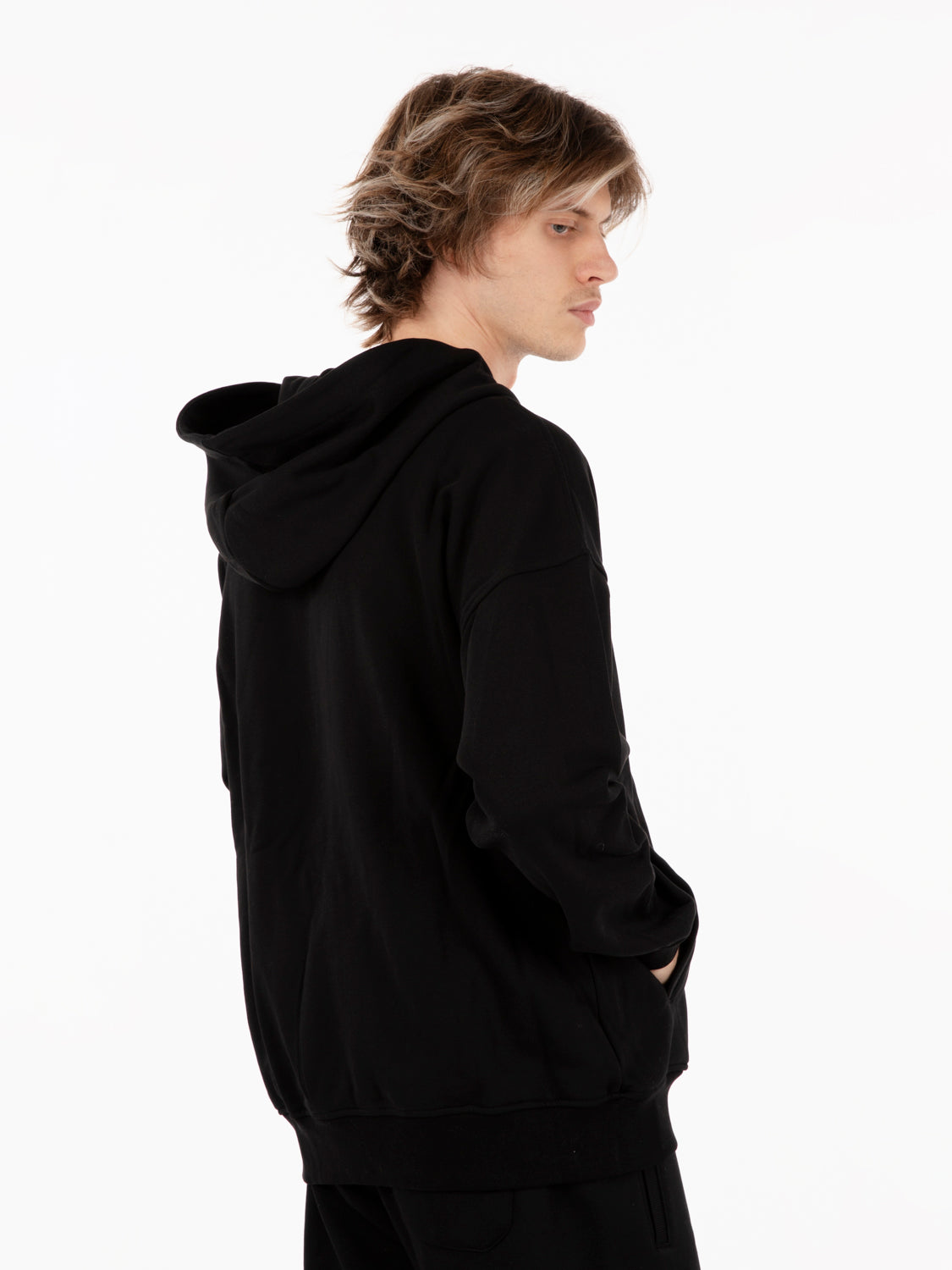 Black zip-up hoodie