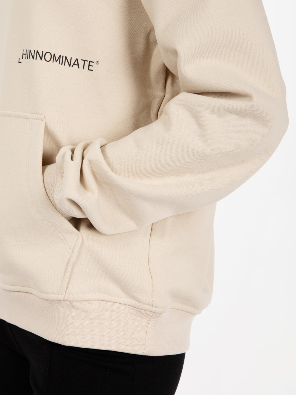 Beige lettering logo hoodie