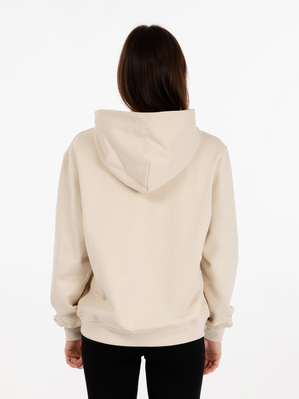 Beige lettering logo hoodie