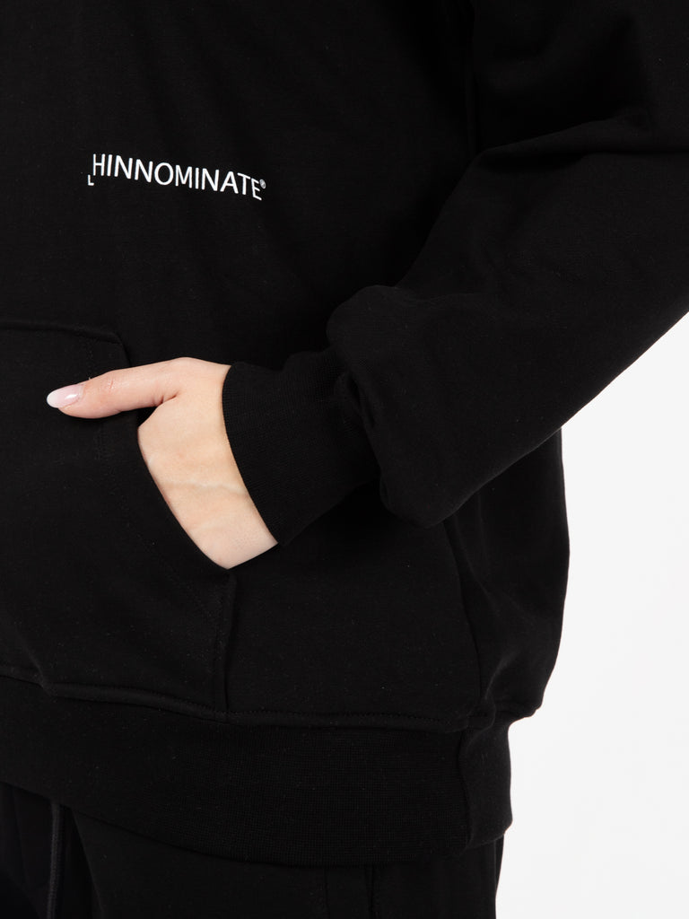 HINNOMINATE - Felpa con cappuccio logo lettering nero