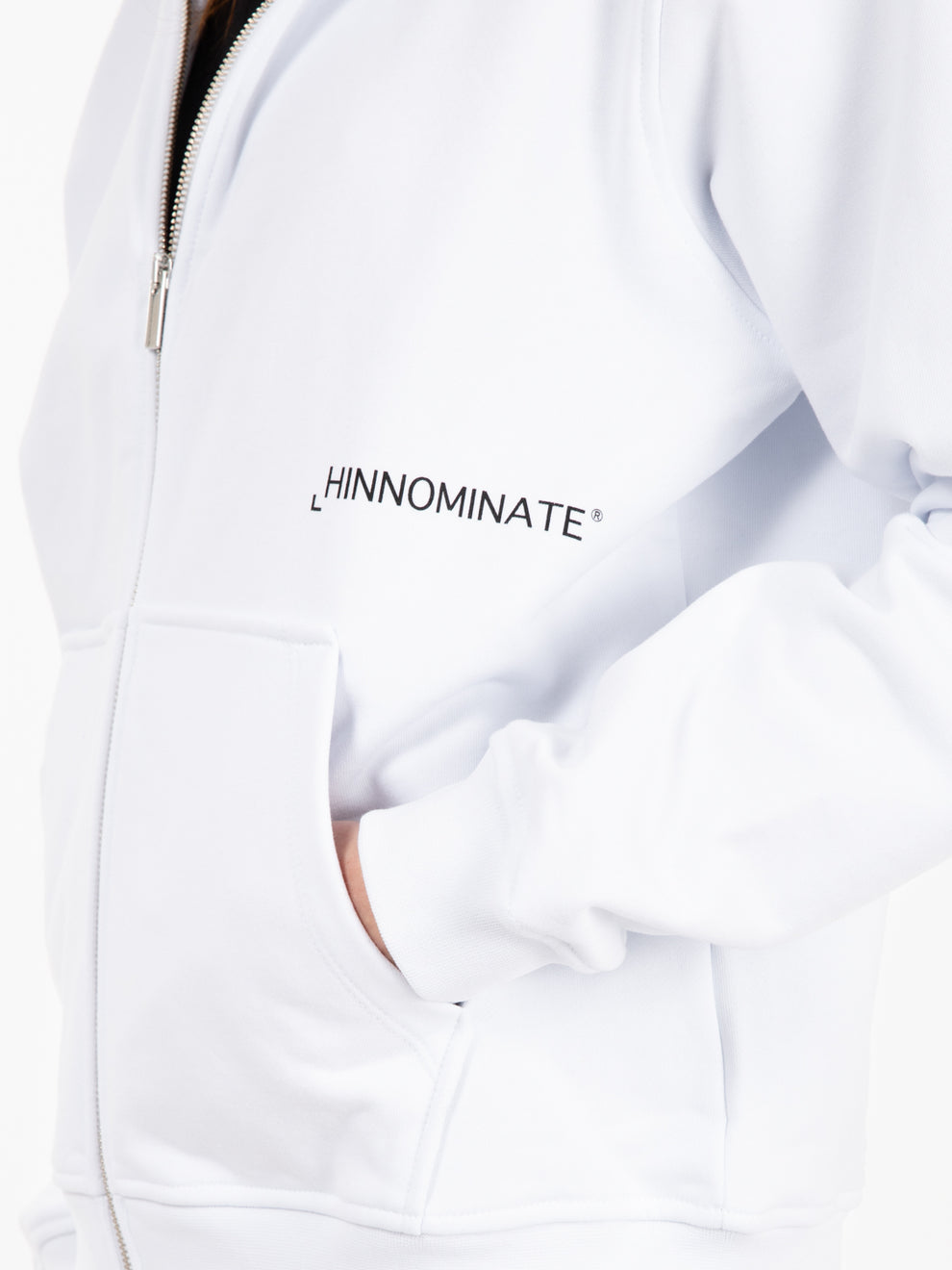 White zip-up hoodie