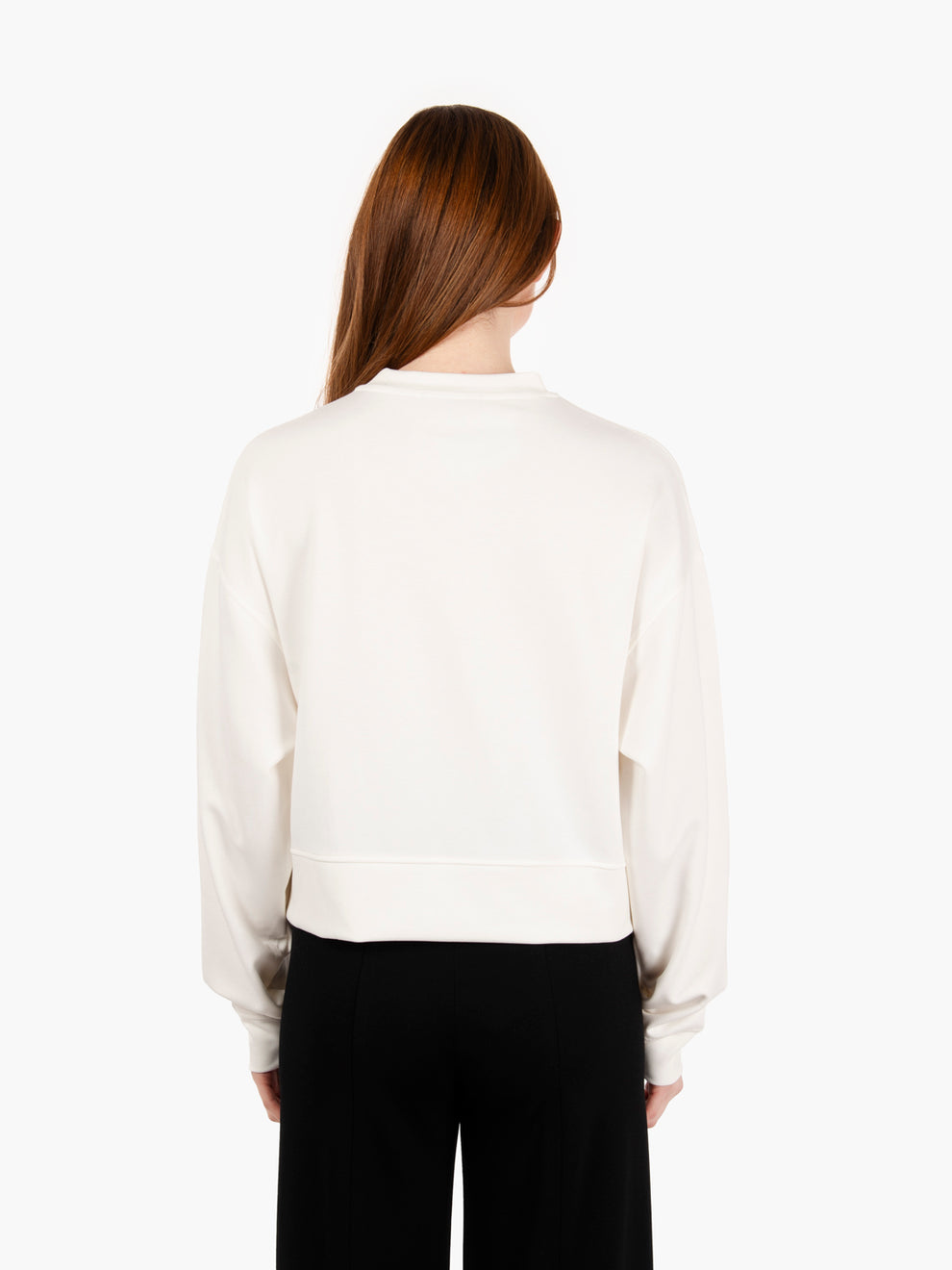 Felpa crewneck a scatola modal bianco