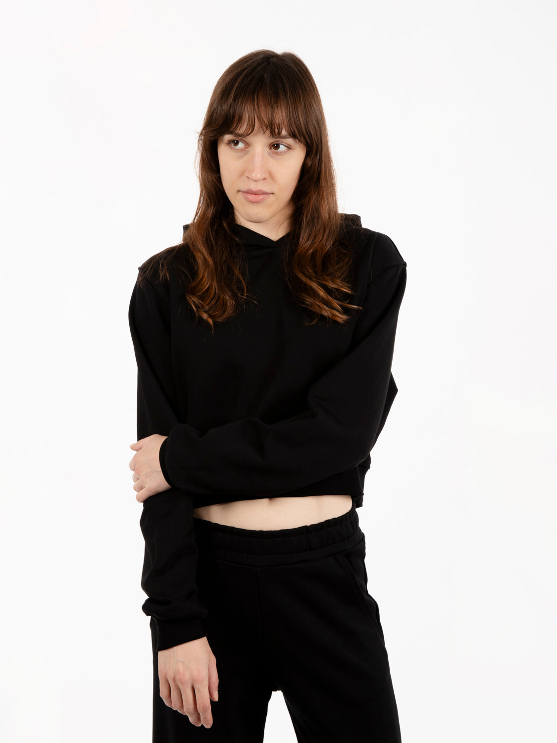 Felpa cropped nero