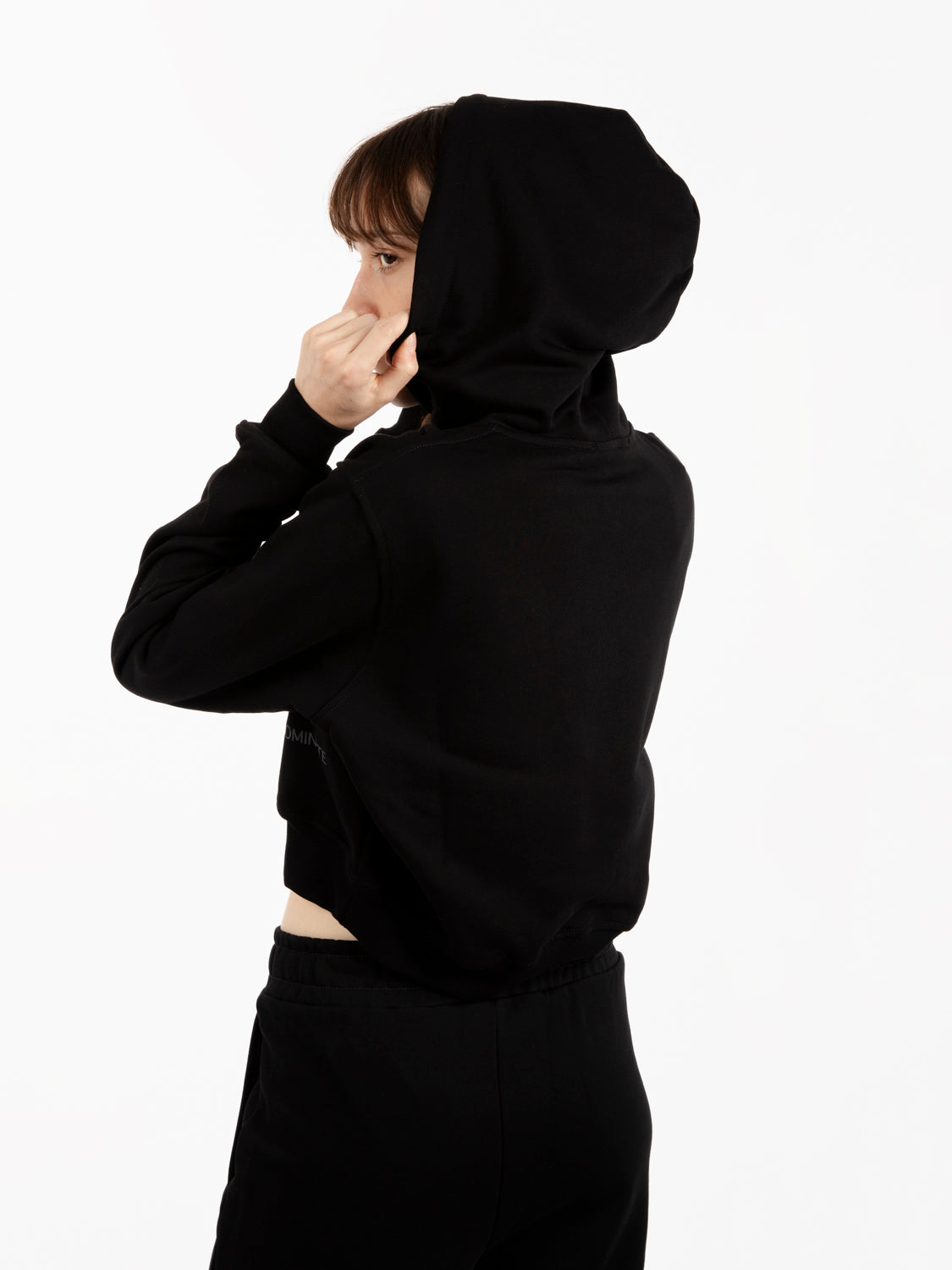 Felpa cropped nero