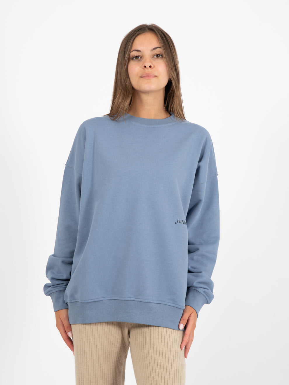 Oversized crewneck sweatshirt in air force blue