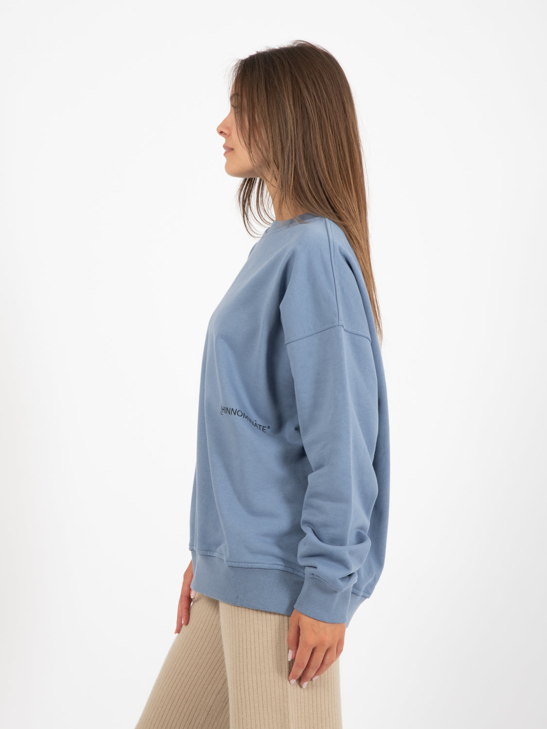 Oversized crewneck sweatshirt in air force blue