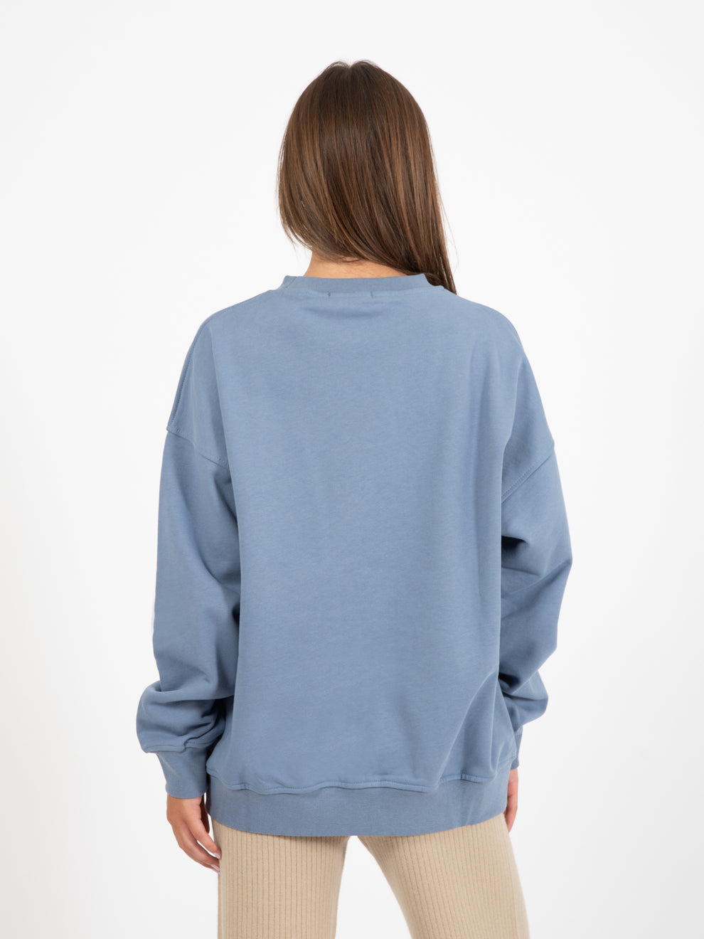 Oversized crewneck sweatshirt in air force blue