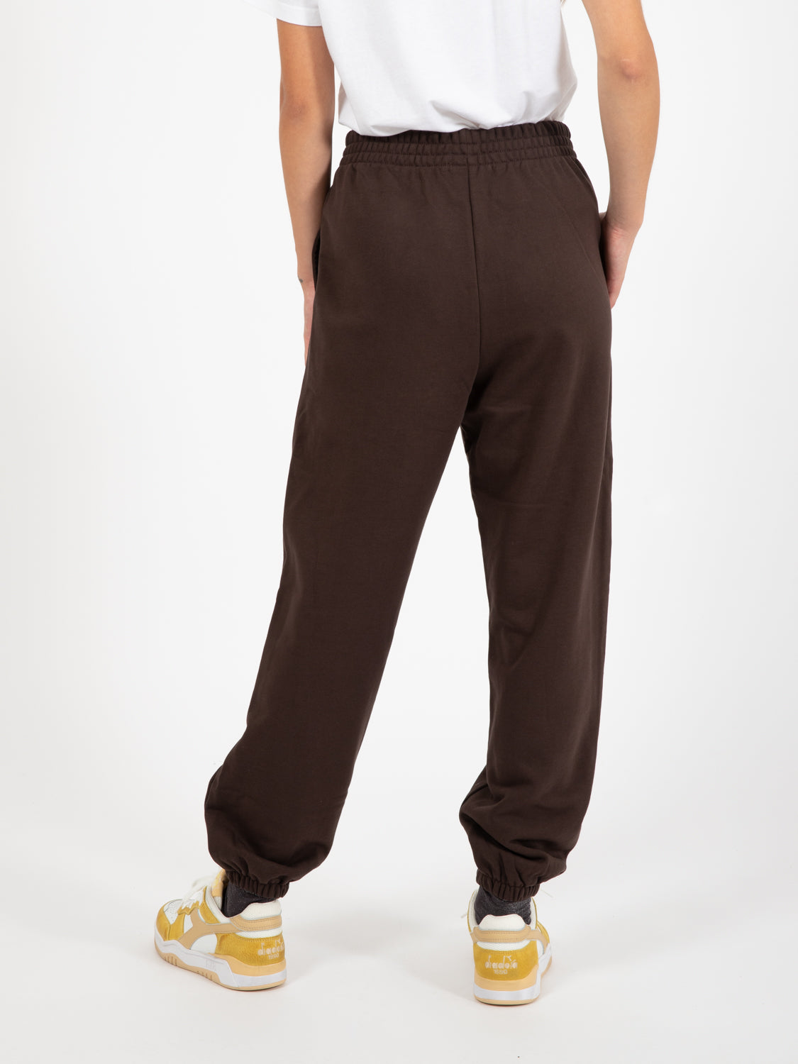 Jogger in felpa con stampa moro