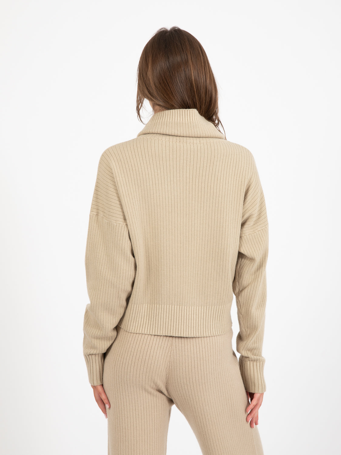 Hazelnut crop turtleneck sweater