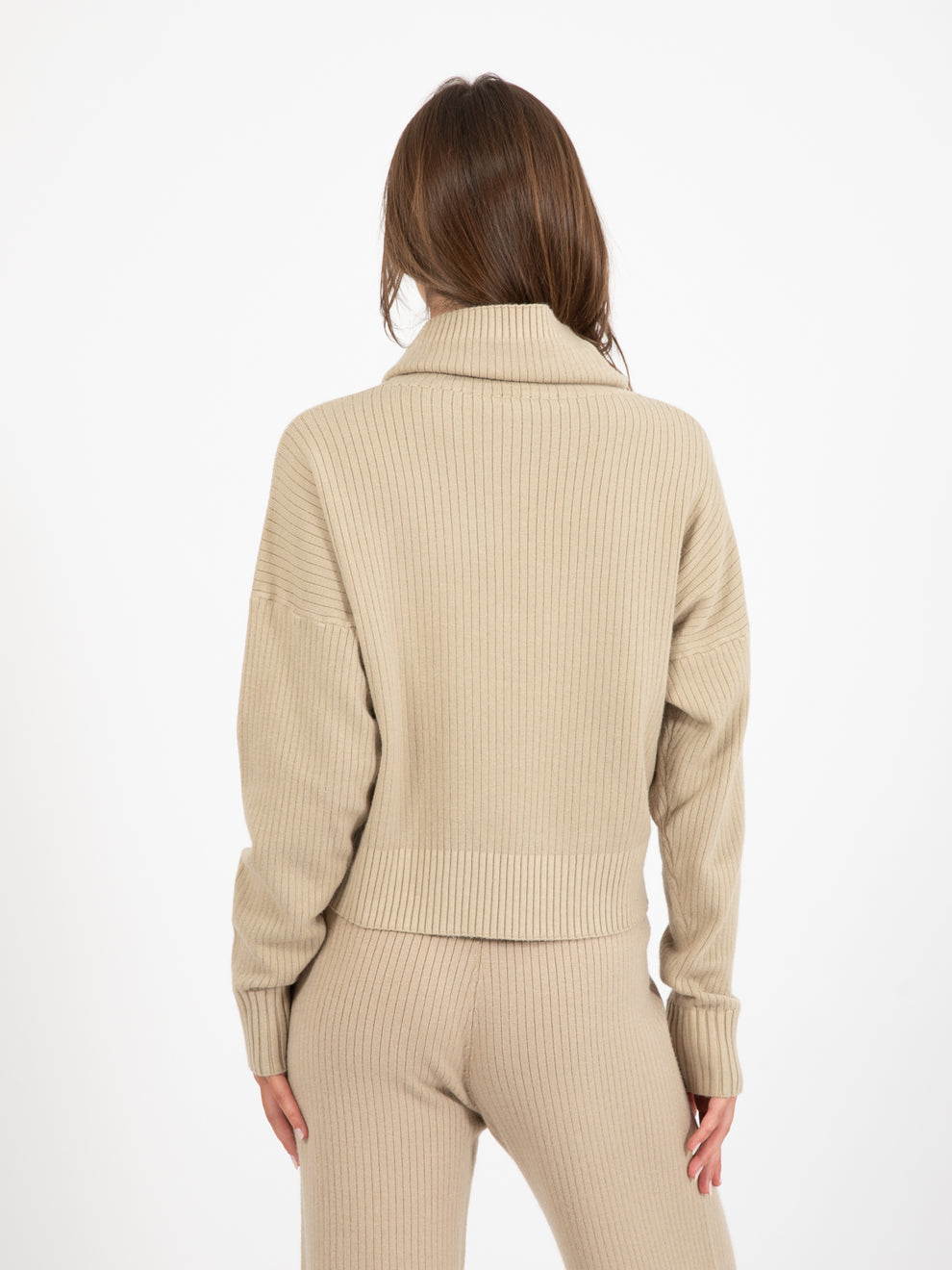 Hazelnut crop turtleneck sweater