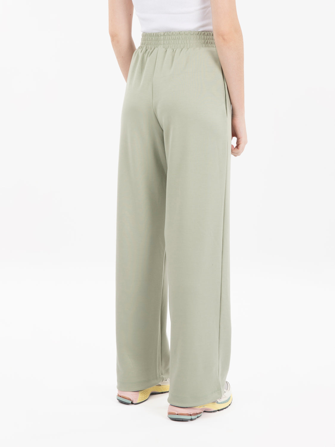 Pantalone a palazzo vita alta verde aloe