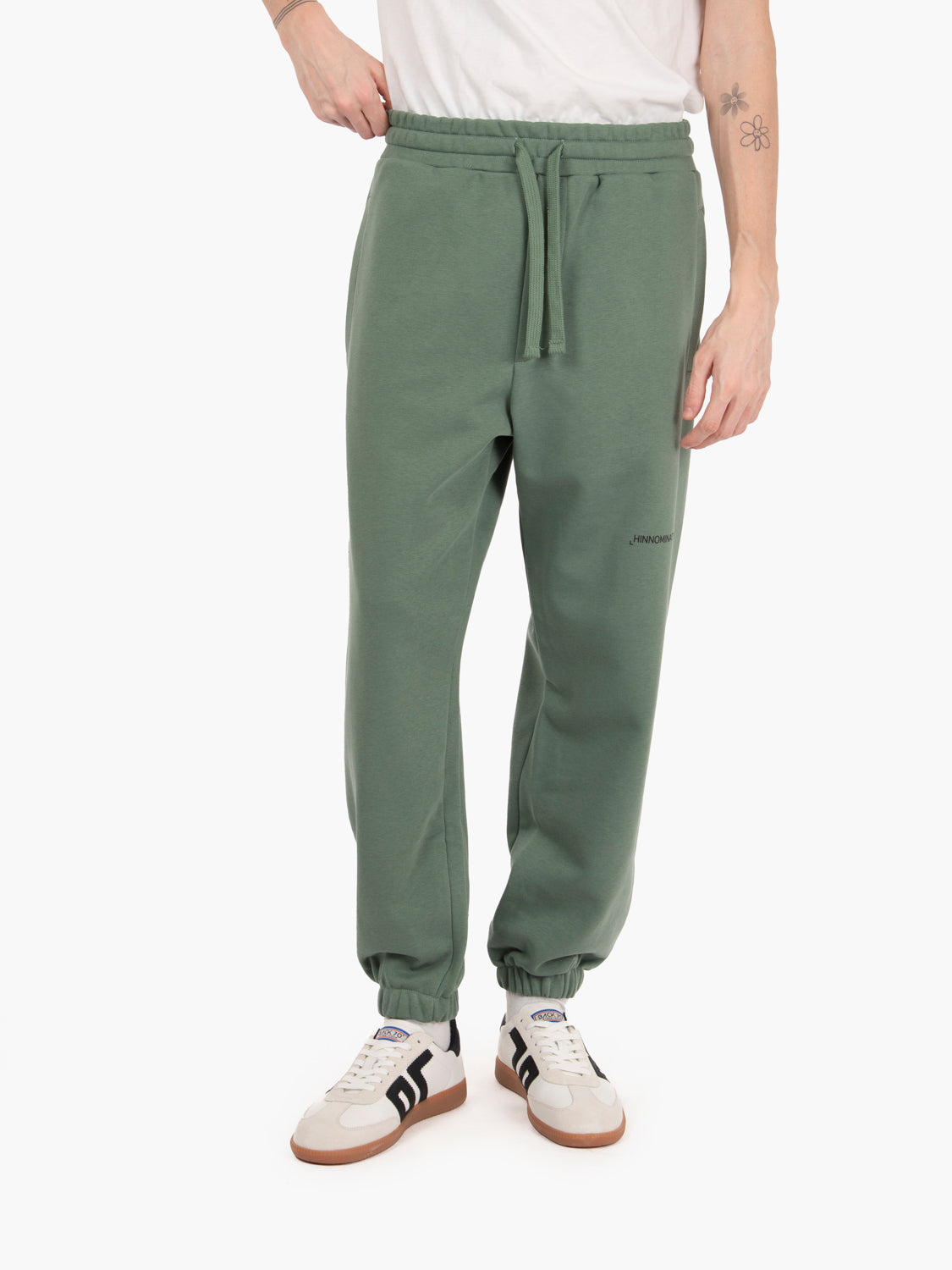 Pantalone basic in felpa verde muschio