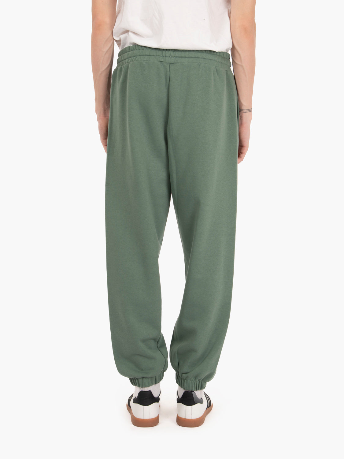 Pantalone basic in felpa verde muschio