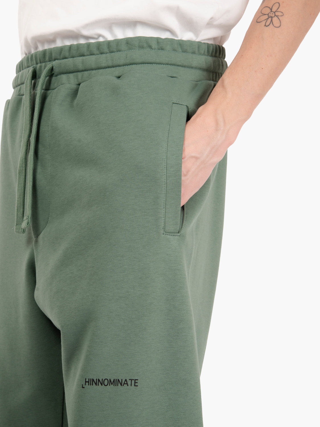 Pantalone basic in felpa verde muschio