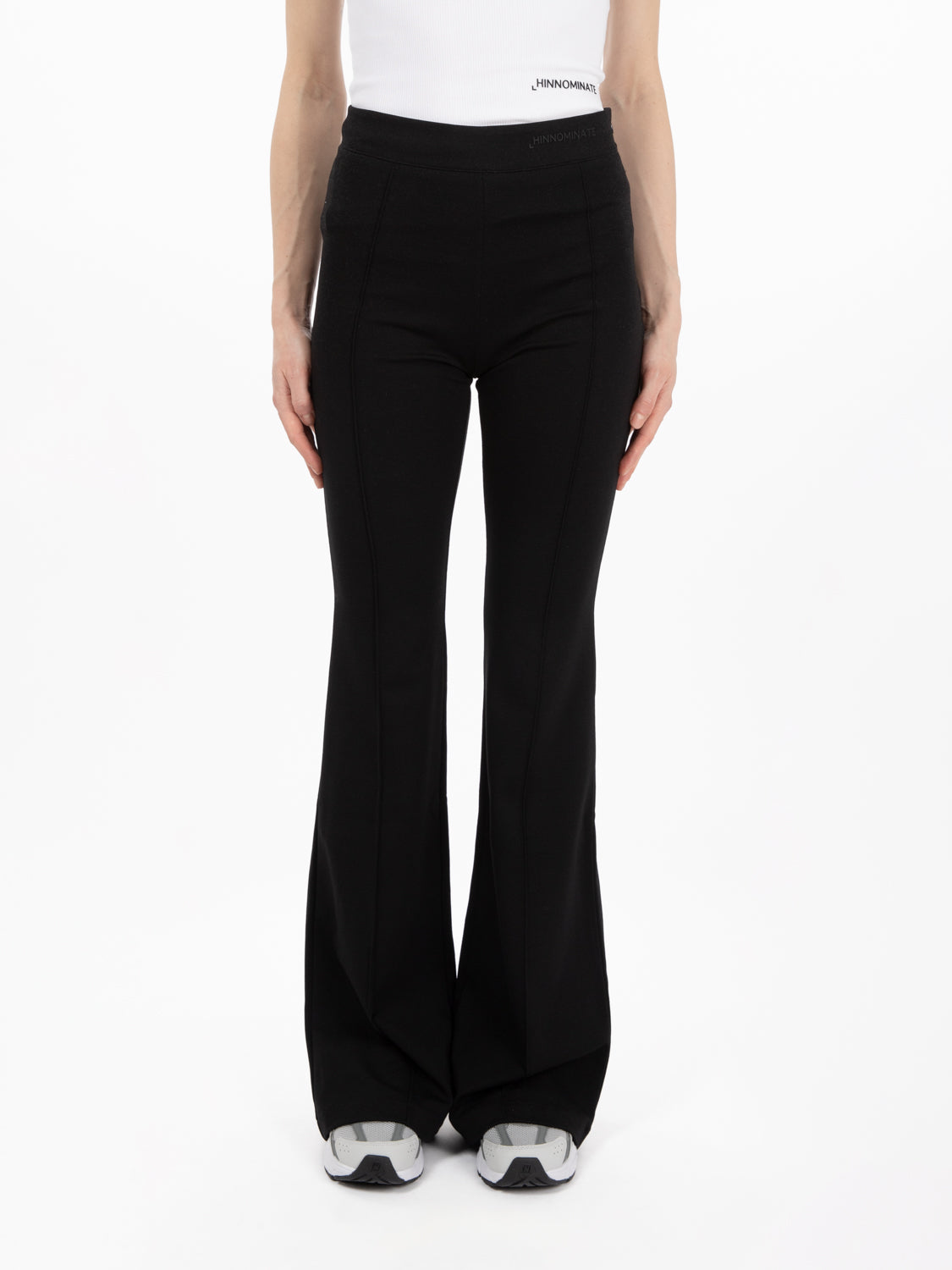Pantalone flared stretch nero