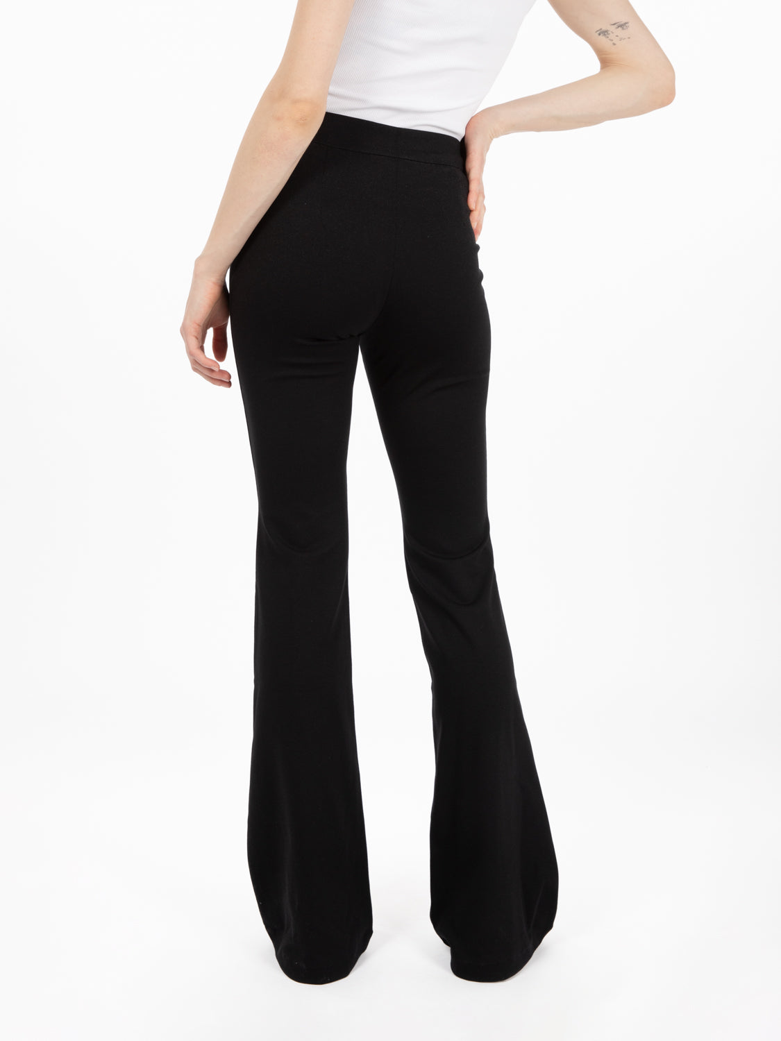 Pantalone flared stretch nero