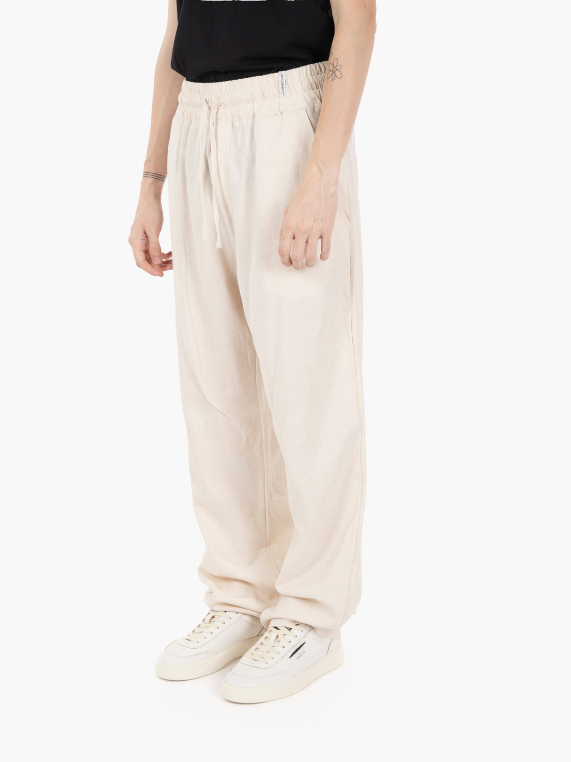 Soft ecru linen trousers