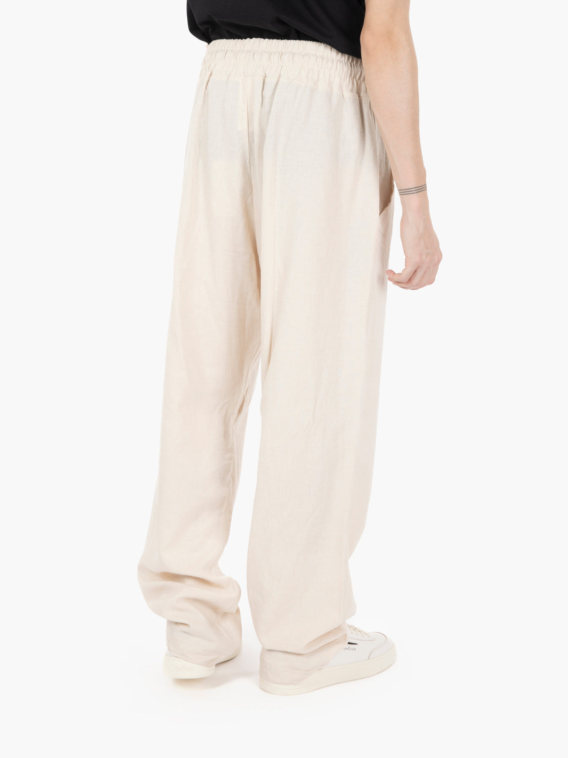 Soft ecru linen trousers