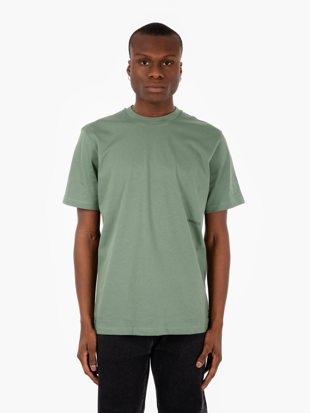T-shirt in jersey verde muschio
