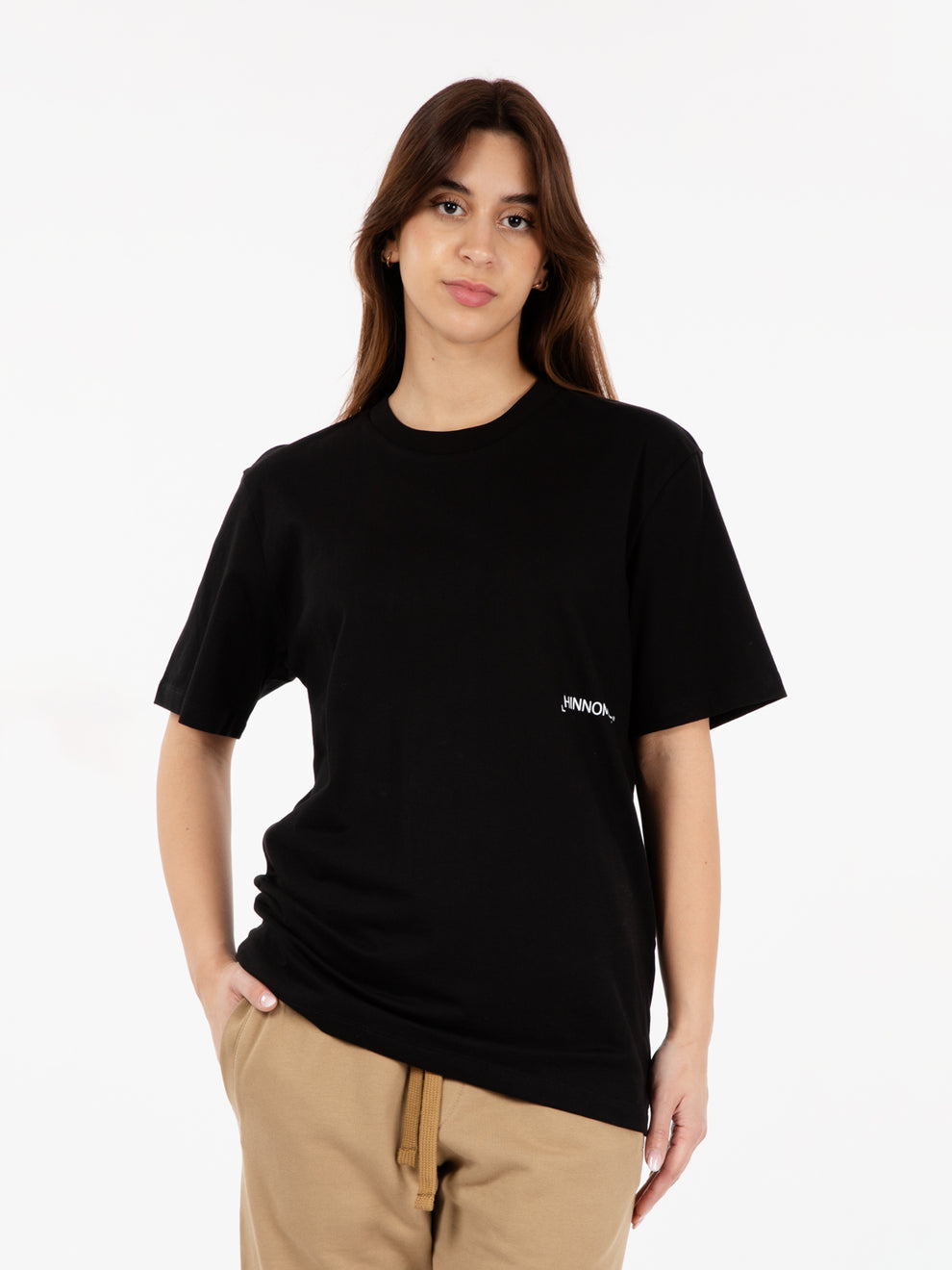 Black lettering logo jersey t-shirt