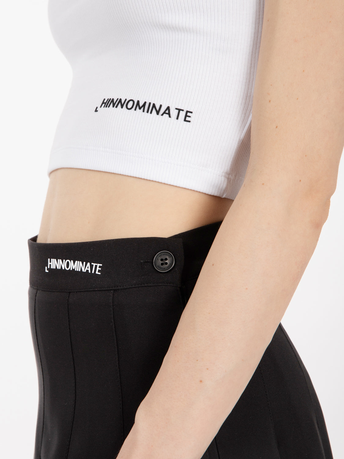 White ribbed halterneck top