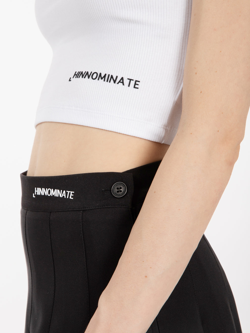 White ribbed halterneck top