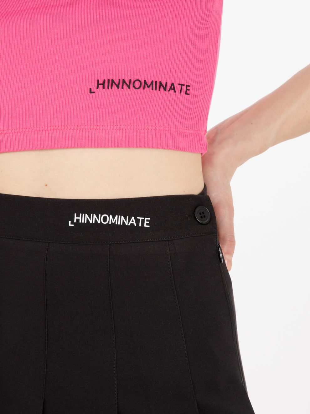 Geranium halterneck ribbed top