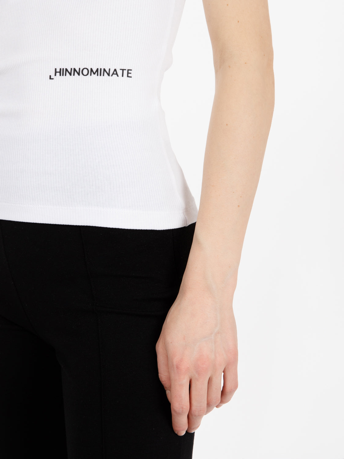 White halterneck ribbed top