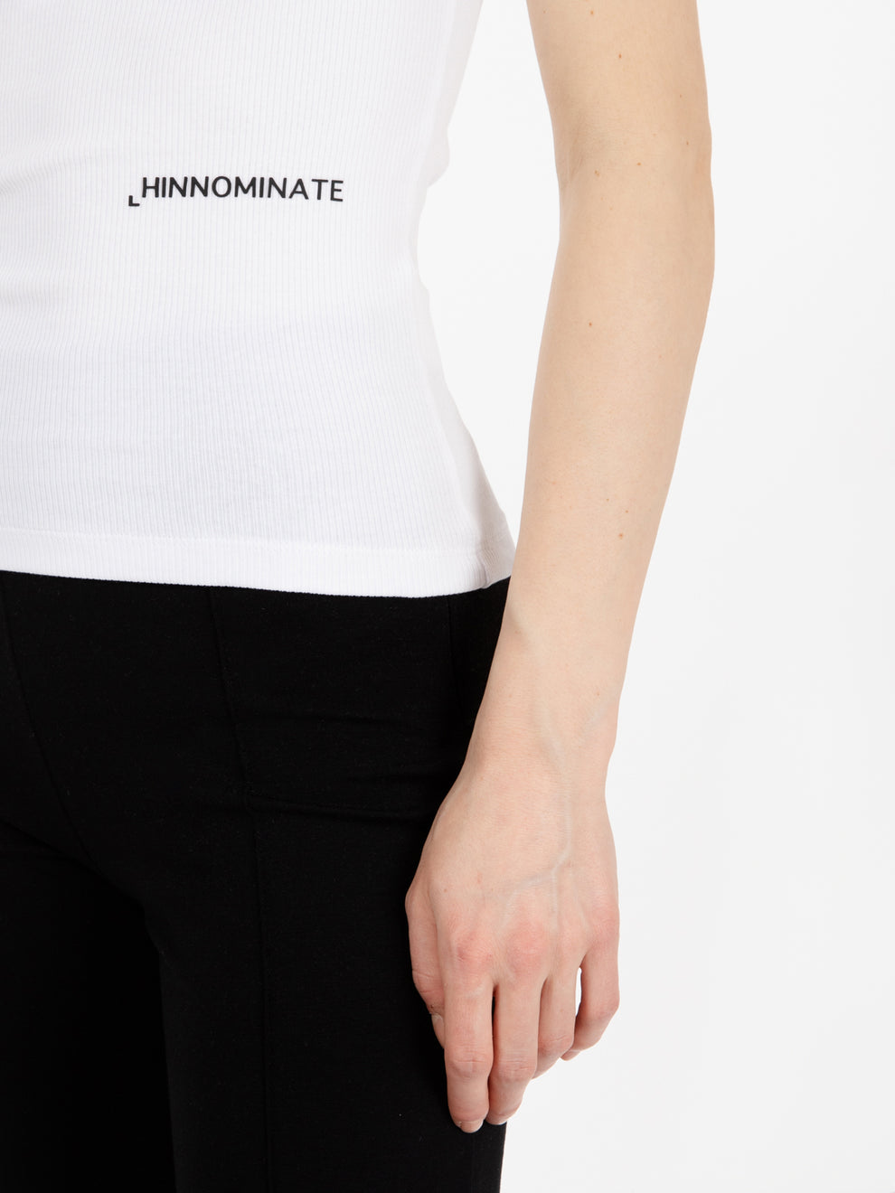 White halterneck ribbed top