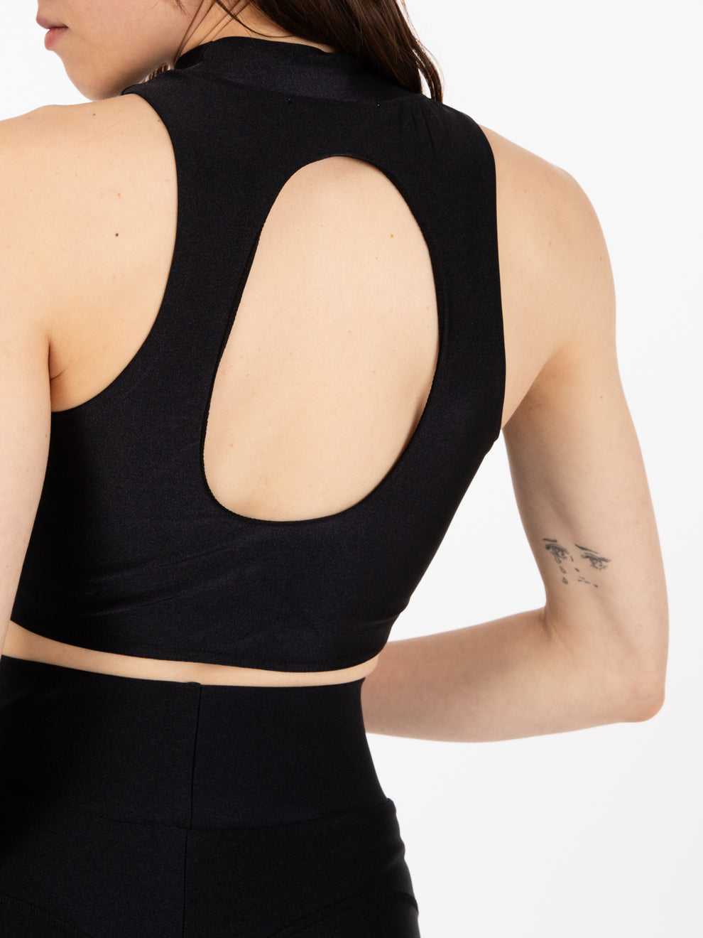 Black shiny lycra top